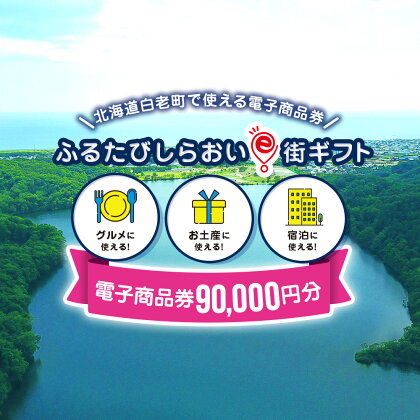 ふるたびしらおいe街ギフト　90,000円分白老町 旅行 北海道旅行 チケット 電子商品券 ふるさと納税 旅行