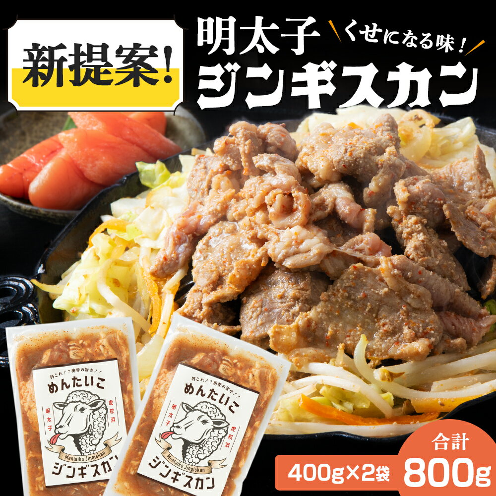 明太子ジンギスカン400g×2 合計800g 北海道 焼肉 パーティー AI075焼肉 ジンギスカン ラム肉 羊肉 味付き たれ 明太子 北海道ふるさと納税 白老 ふるさと納税 北海道