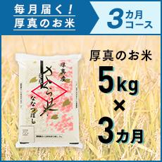 【ふるさと納税】3ヵ月!毎月届く定期便「厚真のお米」5kg