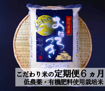 【ふるさと納税】6ヵ月!毎月届く定期便　有機質肥料・低農薬のお米「おぼろづき」10kg