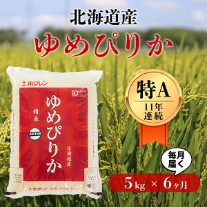 【ふるさと納税】《令和5年度産 新米》【6回定期便】白米 5kg/月 ゆめぴりか 12年連続特A受賞 ブランド米 限定生産 ふっくら ツヤツヤ 家庭用 北海道 厚真町 国産 【送料無料】