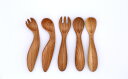 【ふるさと納税】北海道産 天然木の手づくり ベビースプーン&フォーク 5本セット【受注生産】《厚真町》【木工房TANAKA】 ベビー ベビー用品 赤ちゃん スプ...