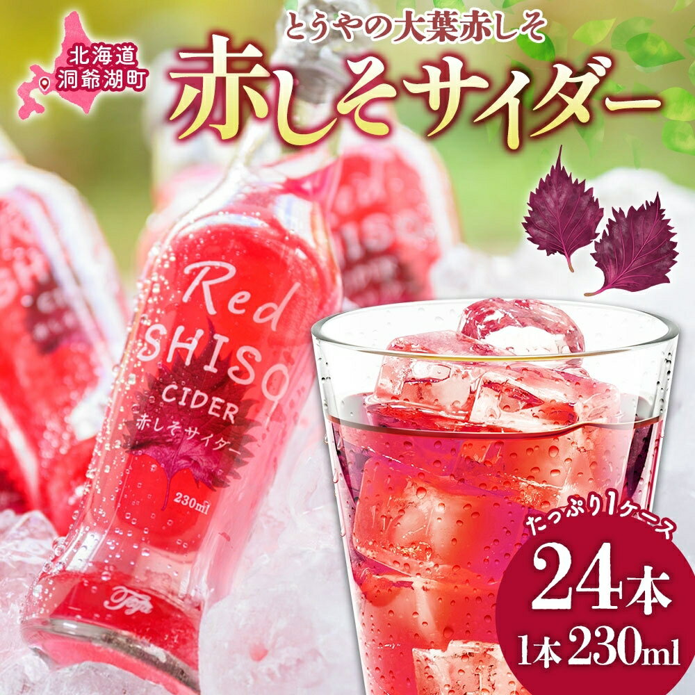 洞爺湖の大葉赤しそを使った「赤しそサイダー」230ml×24本 [飲料類・炭酸飲料・サイダー・果実飲料・ジュース] お届け:2024年10月末日まで