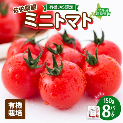 佐伯農園の有機JAS認定ミニトマト150g×8P ※2024年7月中旬より順次出荷　【野菜 ミニトマト 北海道産 小分け 有機栽培】　お届け：2024年7月中旬～9月中旬頃まで