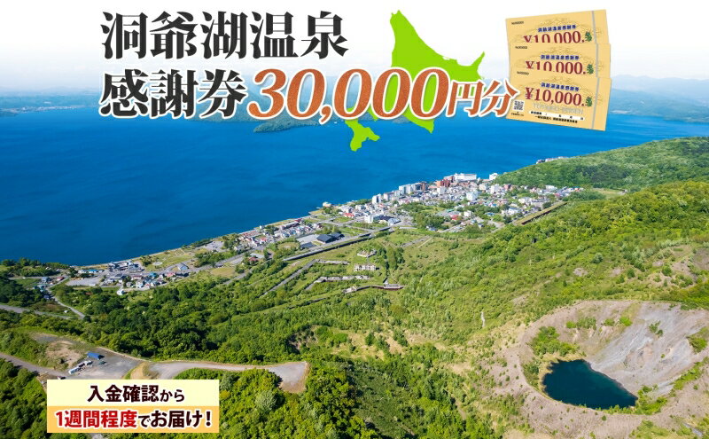 【ふるさと納税】【ふるさと納税】 洞爺湖温泉感謝券 30000円 分 金券 クーポン 洞爺湖 湖 温泉 リゾート 有珠山 火山 自然 花火 イルミネーション 旅行 観光 宿泊 施設 北海道　【地域のお買い物券・チケット・アクティビティ体験・グルメ】