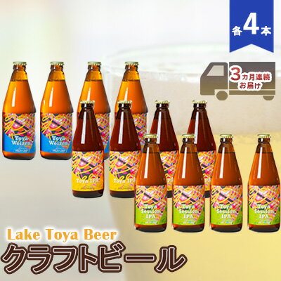 Lake Toya Beer クラフトビール 3カ月連続お届け [定期便・ お酒 晩酌 家飲み 宅飲み バーベキュー 柑橘系ホップの香りドイツスタイル 苦みが少ない ほのかな酸味 甘み ]