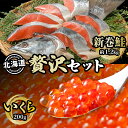 【ふるさと納税】北海道 贅沢2種セット 低温熟成新巻鮭切り身 約1.2kg いくら醤油漬け200g 鮭 サケ シャケ しゃけ サーモン 切り身 いくら イクラ 醤油漬け 海鮮 海産物 魚介 お取り寄せ グルメ 送料無料　【 魚貝類 大人気 美味しい 】