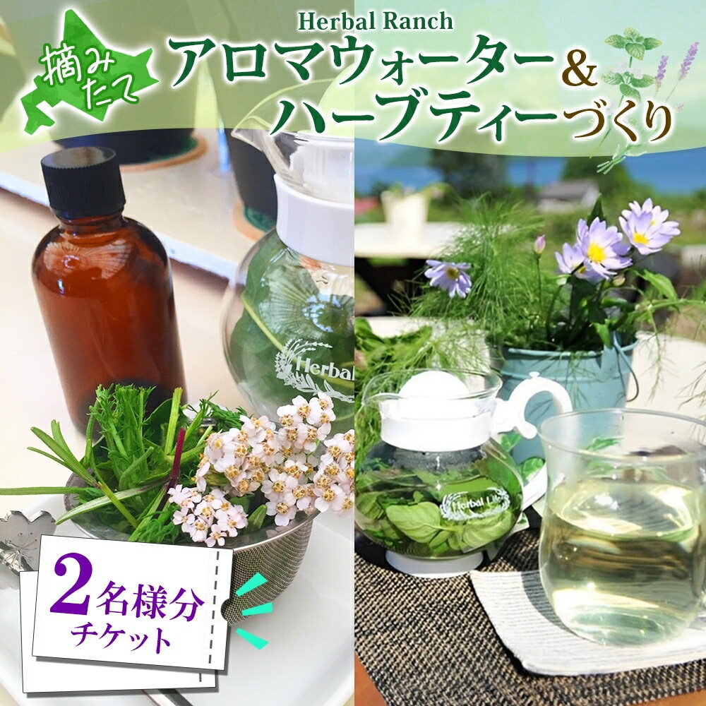 【ふるさと納税】北海道 アロマ ウォーター 蒸留 摘みたて ハーブティー 体験2枚 ハーブ フレッシュ オリジナル ハーブ畑 天然 リラックス 癒し リラクゼーション ハーバルランチ 送料無料 洞爺湖