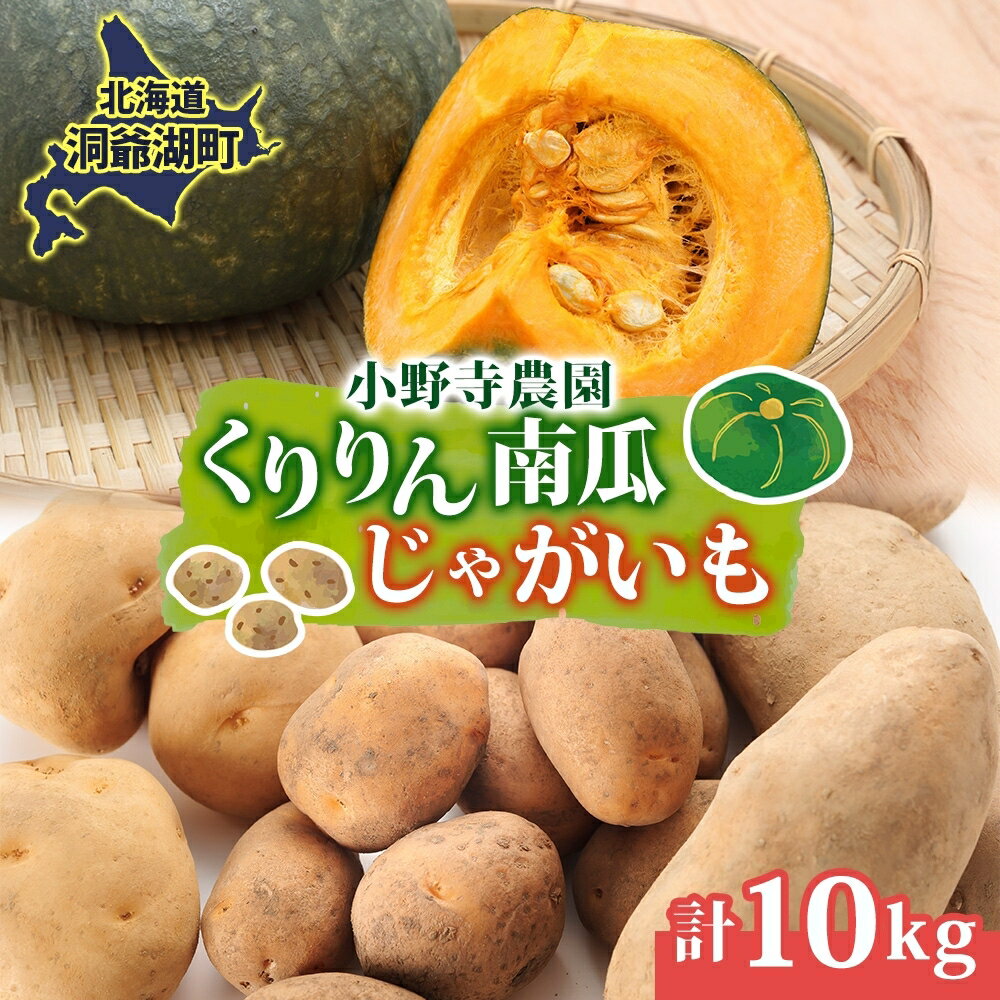 【ふるさと納税】南瓜 くりりん じゃがいも 計10kg 10月初旬~10月下旬ごろ お届け ホクホク 甘い 栗 ホクホク 産地直送 お取り寄せ 国産 小野寺農園 北海道 洞爺湖町 お届け:2025年10月初旬~10月下旬まで