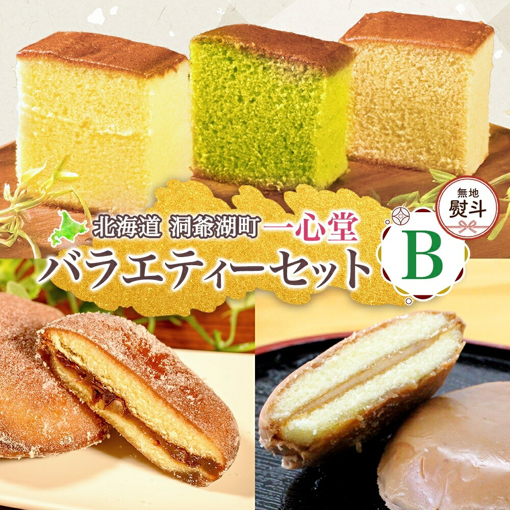 【ふるさと納税】無地熨斗 一心堂 バラエティーセットB 蜂蜜カステラ 黒糖カステラ 抹茶カステラ あずき衣 好み 和菓子 和スイーツ 詰め合わせ アソート おすそ分け 贈答品 手土産 お取り寄せ 送料無料 北海道 洞爺湖町