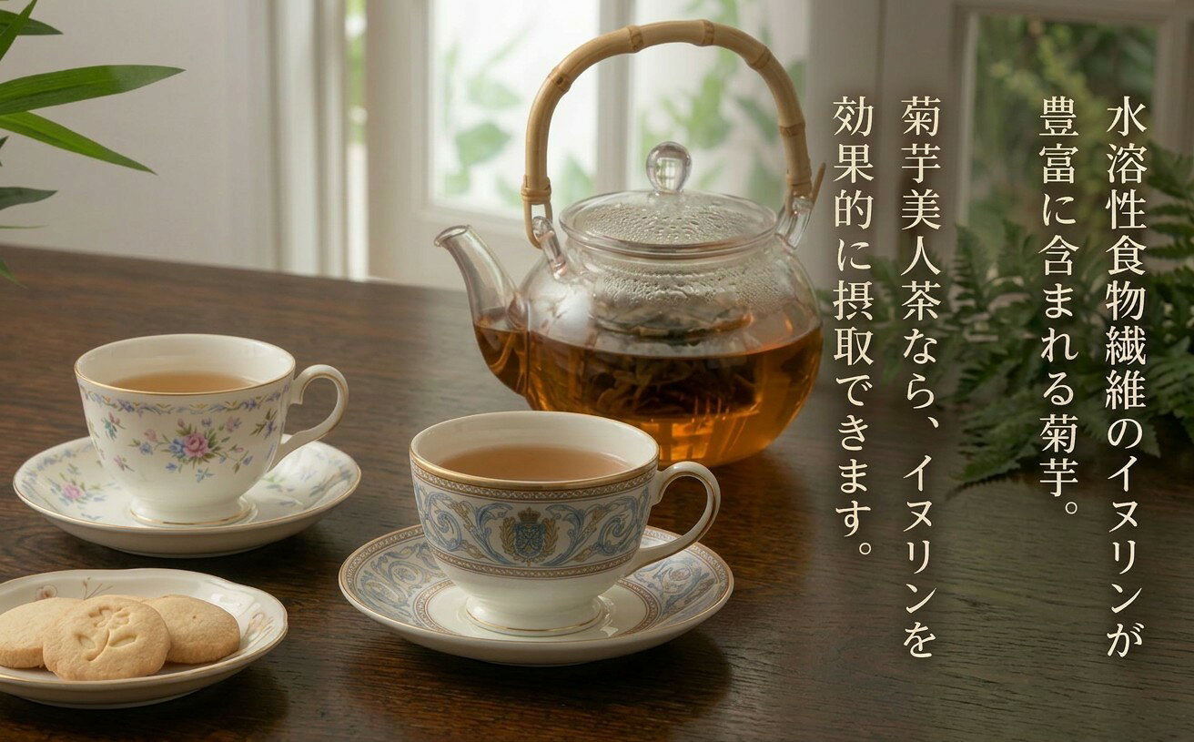 【ふるさと納税】食物繊維を含む菊芋茶!包み込むような甘み!『菊芋美人茶』2g10パック×4袋入り