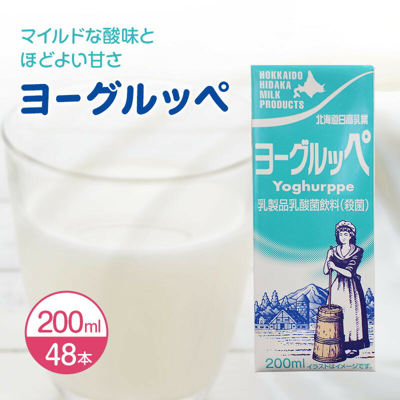 【ふるさと納税】北海道 日高乳業【ヨーグルッペ】 200ml × 48本 飲料 ジュース 乳酸菌 乳酸菌飲料 パック　【乳飲料・ドリンク・発酵飲料・乳酸菌飲料】