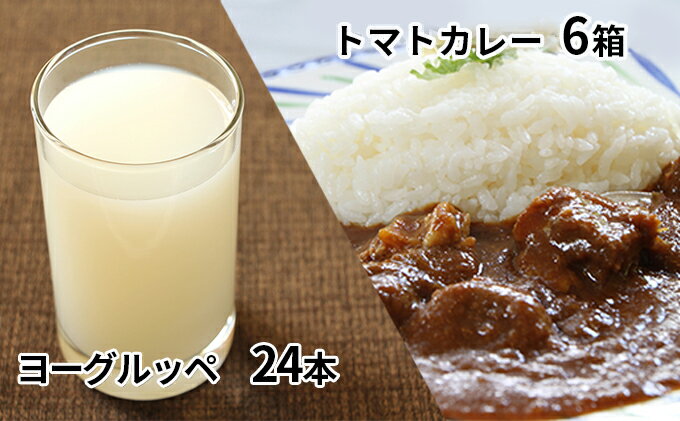 【ふるさと納税】北海道日高乳業【ヨーグルッペ】＆びらとりトマトカレーセット　【乳飲料・ドリンク・加工食品・惣菜・レトルト・乳酸菌飲料・トマトカレー】