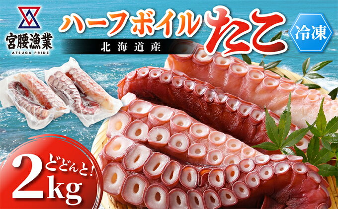 【ふるさと納税】ハーフボイルタコ 2kg 【北海道産】　【魚貝類・タコ・ハーフボイルタコ・蛸・たこ・2kg 】