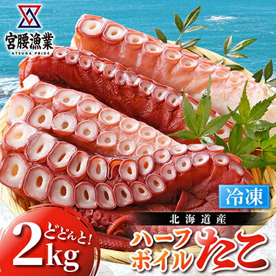 ハーフボイルタコ 2kg 【北海道産】　【魚貝類・タコ・ハーフボイルタコ・蛸・たこ・2kg 】