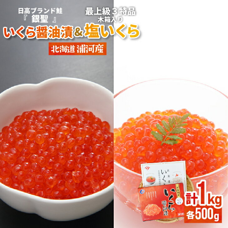 25位! 口コミ数「0件」評価「0」銀聖いくら醤油漬(500g)と塩いくら(500g)セット[02-046]