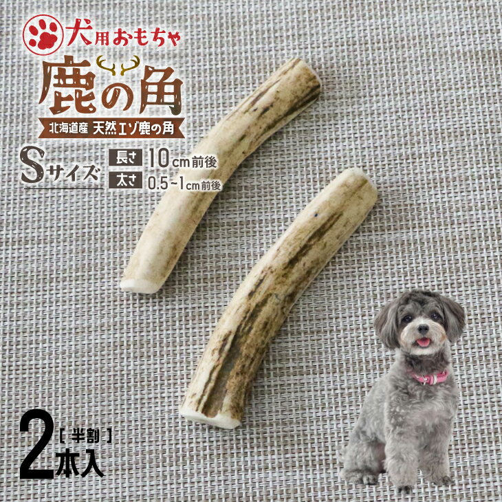 【ふるさと納税】犬用「鹿の角(半割り)」Sサイズ×2本[53-1350] 北海道 浦河 ふるさと納税 鹿の角 鹿 犬用 ワンちゃん おもちゃ 玩具 デンタルケア 送料無料