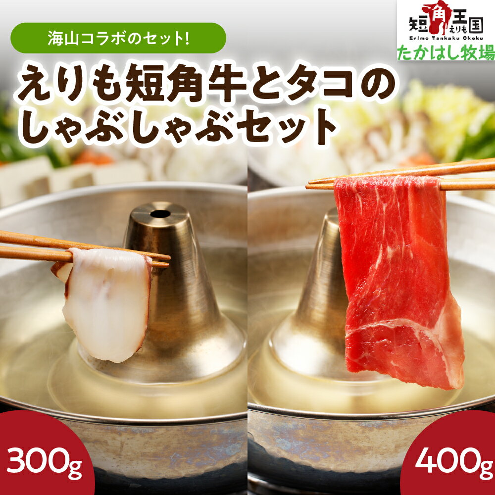 【ふるさと納税】えりも短角牛 と タコ の しゃぶしゃぶ セット 計700g もも肉 モモ ブリスケ ブリス...