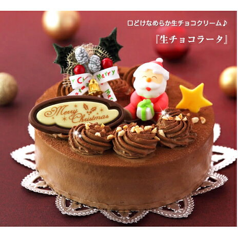 【ふるさと納税】北海道・新ひだか町のクリスマスケーキ『生チョコラータ』口どけなめらか 生チョコレートケーキ【配送不可地域:沖縄県・離島】 【お菓子・スイーツ・チョコレートケーキ・クリスマスケーキ・ケーキ】 お届け:2020年12月20日〜12月24日