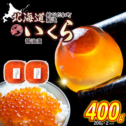 寄附額改定！ 鮭卵 いくら 醤油漬け 400g （ 200g × 2パック ） 冷凍 ふるさと納税いくら 天然 小分け 鮭 さけ しょうゆ 醤油 昆布 こんぶ 魚卵 魚介 魚貝 海鮮 海産物 いくら丼 パスタ ちらし寿司 おにぎり 旨味 ふるさと納税 北海道 新ひだか町