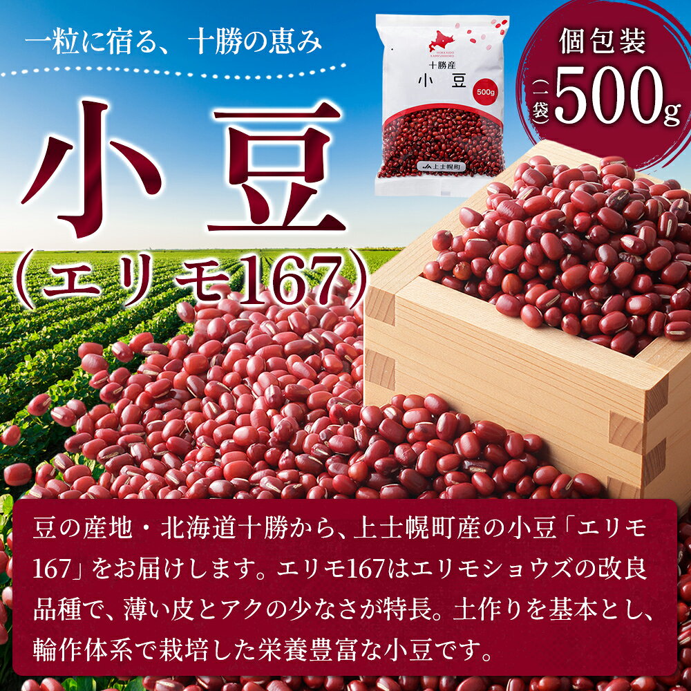 【ふるさと納税】2025年産 十勝産 小豆 エリモ167 選べる 計2～10kg（500g×4～20袋） 小分け 個包装 国産 北海道 JA上士幌町 穀物 豆 豆類 生豆 あずき しょうず