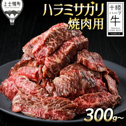 【ふるさと納税】十勝ハーブ牛 国産 ハラミサガリ 焼肉用 300g~1.5kg パック数が選べる 北海道産 牛肉 赤身 国産 旨味を逃さないスキンパック包装 発送時期が選べる レビューキャンペーン対象品 ※オンライン申請対応