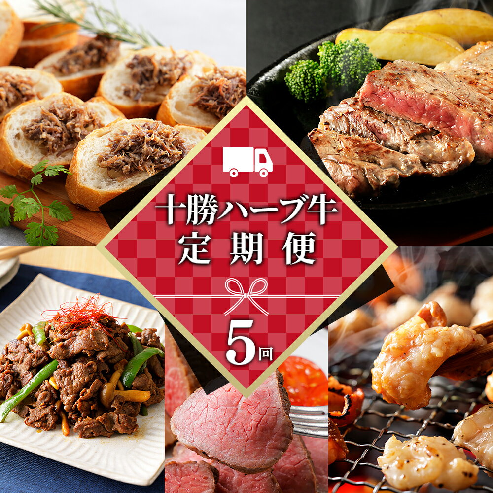 十勝ハーブ牛 定期便 5回 5ヵ月定期便 ステーキ コンビーフ 焼肉 ローストビーフ ホルモン 国産 北海道 牛 肉 牛肉 国産牛 赤身 冷凍 レビューキャンペーン対象品
