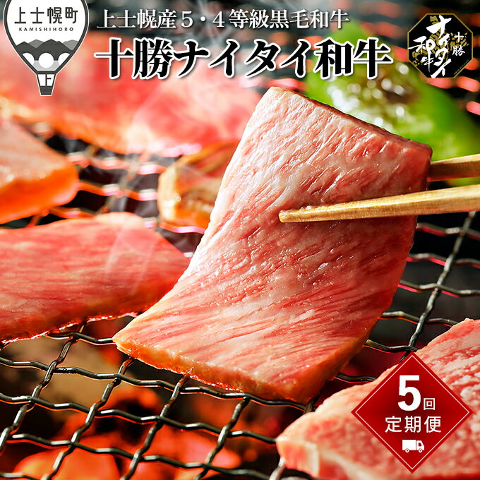 8位! 口コミ数「1件」評価「3」北海道　和牛肉　5・4等級　定期便　5回　サーロイン　ステーキ　ヒレ肉　肩ロース　リブロース　焼肉　すき焼き｜十勝ナイタイ和牛特選定期便　5･･･ 