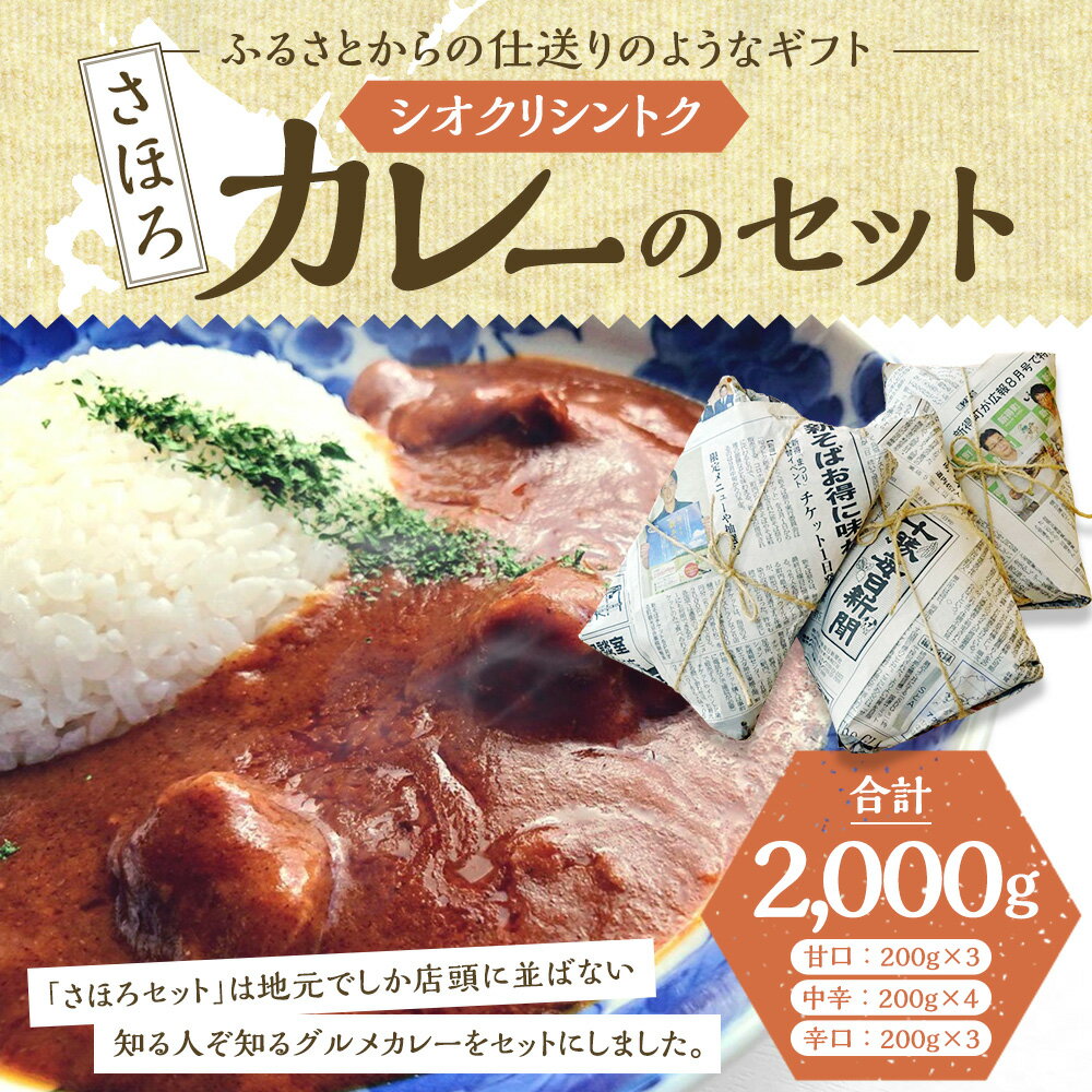【ふるさと納税】シオクリシントク さほろ カレーのセット カレー かれー パック 簡単調理 加工品 お取り寄せ グルメ 北海道 新得町 送料無料【N-2502】