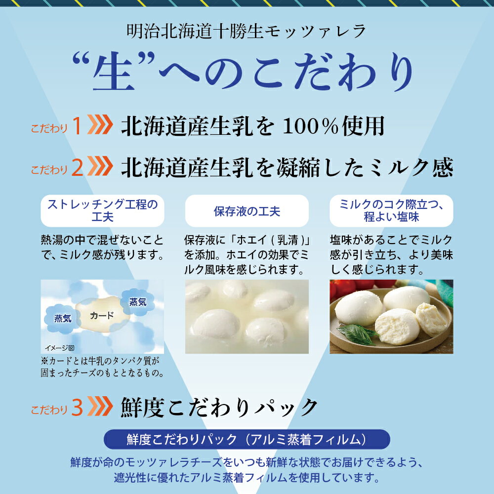 【ふるさと納税】明治 北海道十勝 生モッツァレラ プレーン×バジル 各100g×3パック 計6パック モッツァレッラ ナチュラルチーズ 食べ比べセット おつまみ サラダ 乳製品 お取り寄せ グルメ 送料無料 芽室町