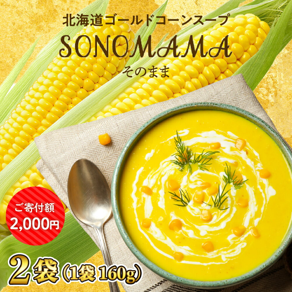 【ふるさと納税】【楽天限定】北海道 ゴールドコーンスープ そのまま 160g×2袋SONOMAMA キャンプ飯 BBQ アウトドア ソロキャン ゴールドラッシュ 糖度16度 甘い とうもろこし とうきび コーン スープ クリーミー ランチ 簡単 朝採れ 国産 北海道産 国内 十勝 芽室のサムネイル