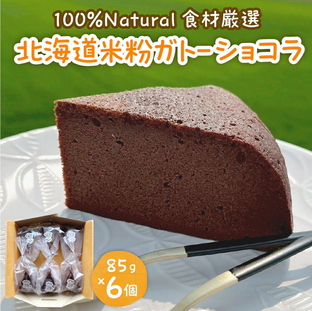 北海道 特別栽培 米粉 ガトーショコラ 85g × 6個 チョコ チョコレート グルテンフリー ケーキ 米粉ケーキ 北海道産 豆腐 アレルギー改善米 ゆきひかり 使用 乳製品 小麦粉 不使用 DELMANI 健康 送料無料 お取り寄せグルメ 北海道 十勝 芽室町