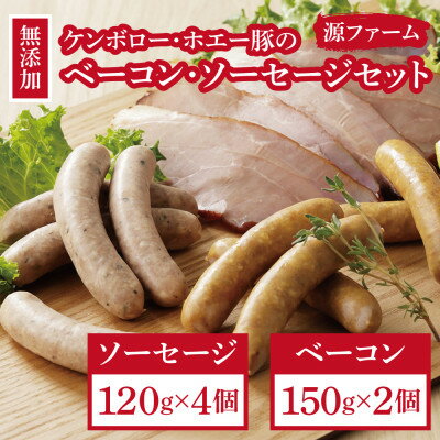 【ふるさと納税】【無添加】ケンボロー・ホエー豚 ソーセージ・ベーコンセット【CT-020】【配送不可地域:離島】【1396954】