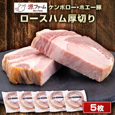 [無添加]ケンボロー・ホエー豚 ロースハム厚切り 5枚[配送不可地域:離島]