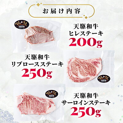 【ふるさと納税】「天駆和牛(そらうし)」ステーキ食べ比べ(ヒレ/リブ/サーロイン 各1セット)【配送不可地域：離島】【1733983】 f016411-taiki-10000347 北海道大樹町 サンプル画像2