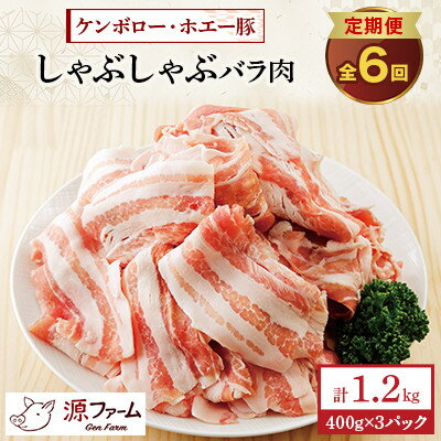 【ふるさと納税】【毎月定期便】北海道十勝産 ホエー豚 しゃぶしゃぶバラ肉1.2kg(400g×3パック)全6回【配送不可地域：離島】【4010964】のサムネイル