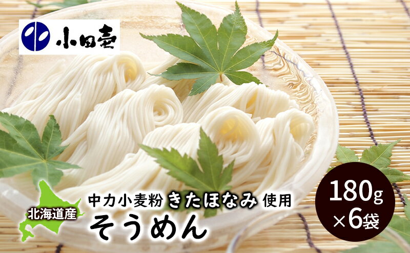 【ふるさと納税】北海道産小麦 そうめん180g×6 麺類 素麺