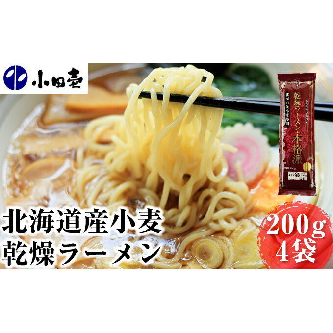 北海道産小麦 乾燥ラーメン本格派200g×4 タレ付き [麺類・ラーメン・味噌・みそ・醤油・しょうゆ・セット・詰め合わせ・乾燥ラーメン]