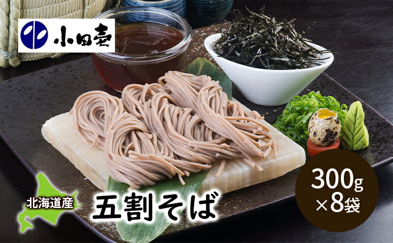 【ふるさと納税】北海道産そば粉 五割そば300g×8 麺類 乾麺 蕎麦