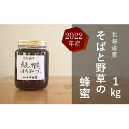 【ふるさと納税】北海道産 そばと野草の蜂蜜（百花蜜）1kg　【蜂蜜・はちみつ】