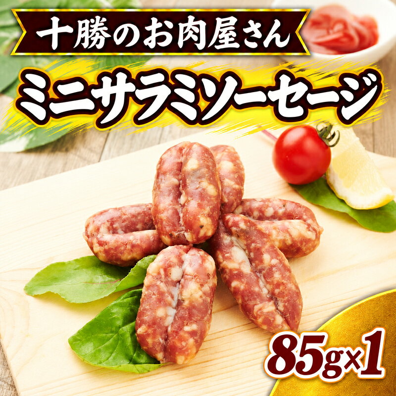 十勝のお肉屋さん ミニサラミソーセージ 85g×1パック ［うらがみミート］ 保存料不使用【 サラミ 肉 豚 国産 惣菜 おつまみ 料理 燻製 加工品 北海道 十勝 幕別 】