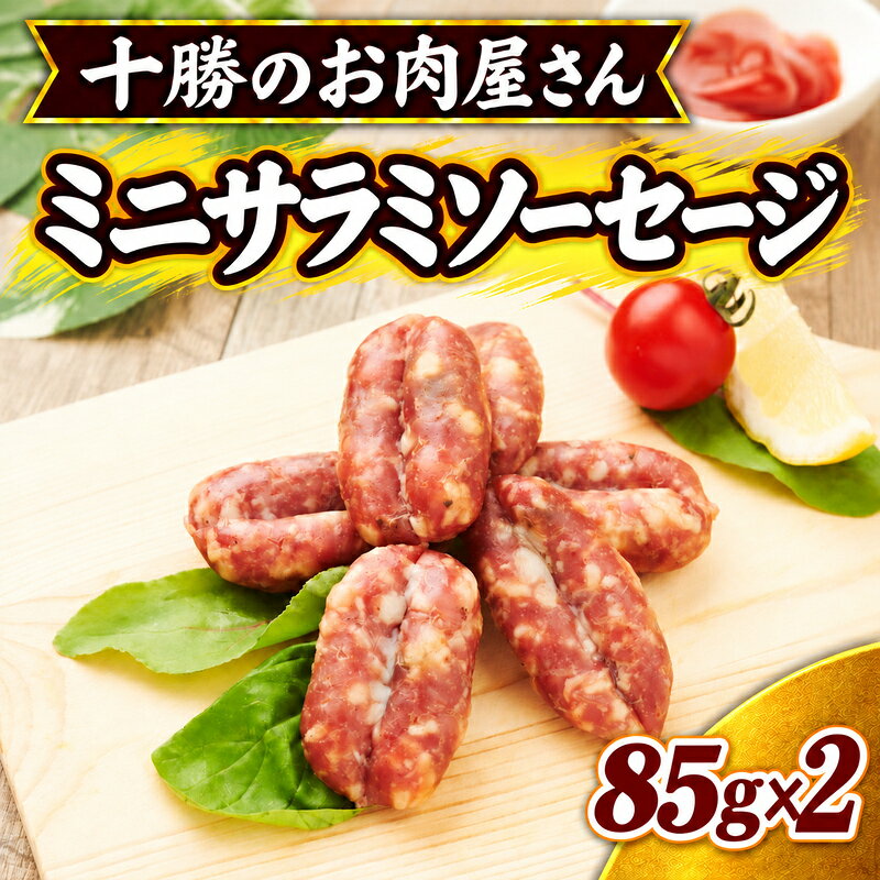 十勝のお肉屋さん ミニサラミソーセージ 85g×2パック ［うらがみミート］ 保存料不使用【 サラミ 肉 豚 国産 惣菜 おつまみ 料理 燻製 加工品 北海道 十勝 幕別 】