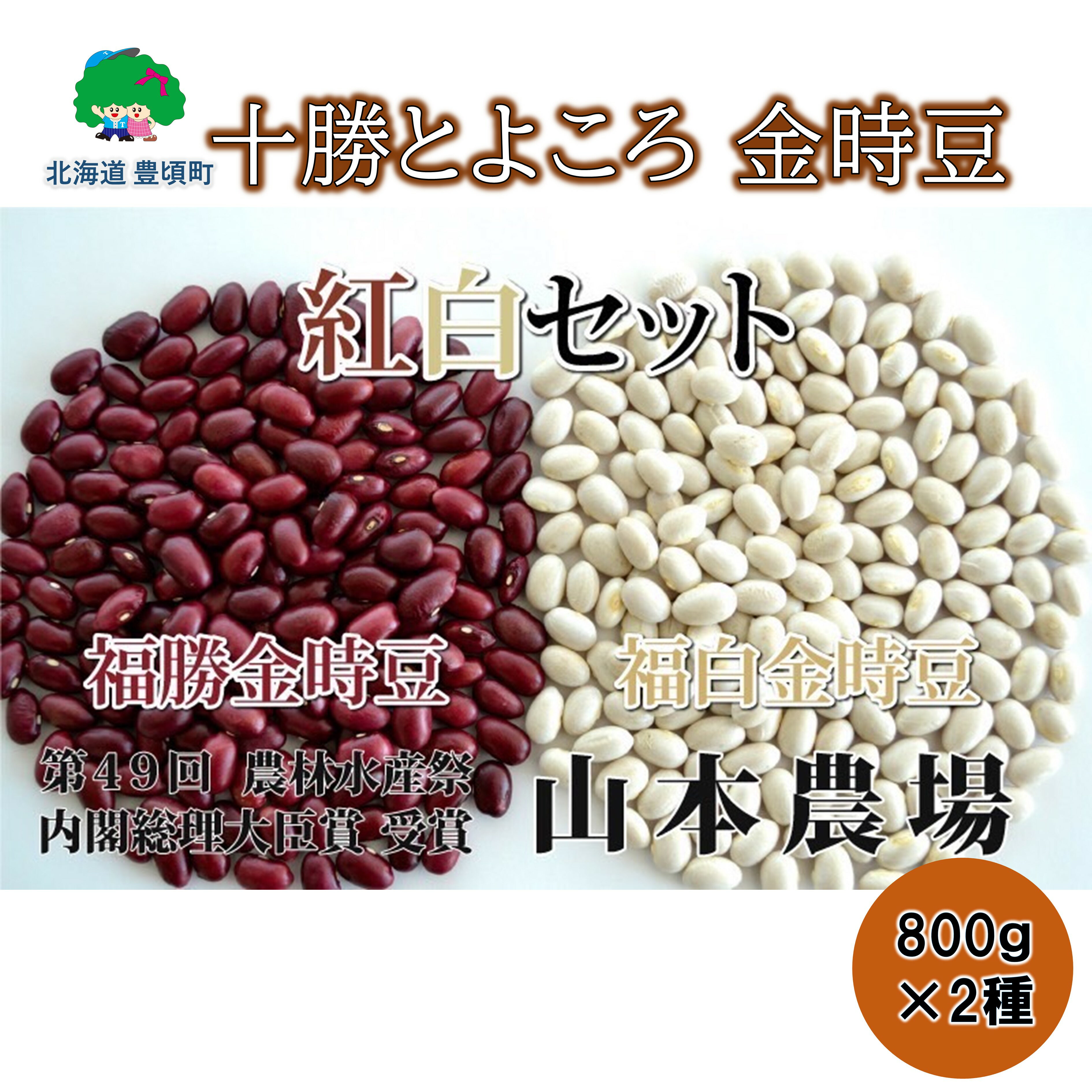 【ふるさと納税】山本農場 十勝とよころの 金時豆 紅白詰合せ 800g×2種 北海道 十勝 豊頃町 特産 農家直送 数量限定 送料無料 とよころ きんとき 金時 まめ 豆