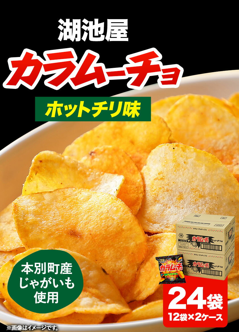 【ふるさと納税】本別産原料使用!コイケヤ カラムーチョチップスホットチリ味 24袋 本別町観光協会 《60日以内に出荷予定(土日祝除く)》北海道 本別町 ポテト ポテトチップス 菓子 スナック スナック菓子 ホットチリ 送料無料