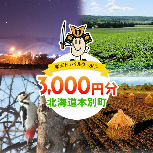 3位! 口コミ数「0件」評価「0」北海道本別町の対象施設で使える 3,000円分の楽天トラベルクーポン《寄附翌日を目途に付与いたします》北海道 本別町 寄附額 10,000円･･･ 