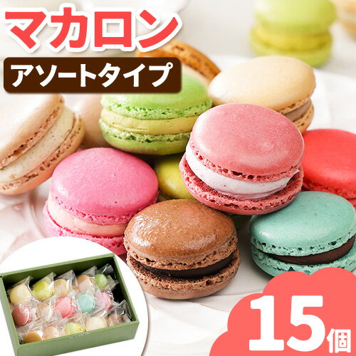 【ふるさと納税】マカロン アソートタイプ 15個入り 欧風ケーキ工房 かねもり 《45日以内に出荷予定(土日祝除く)》 北海道 本別町 送料無料 スイーツ デザート 洋菓子 お菓子 全15種 ランダムのサムネイル