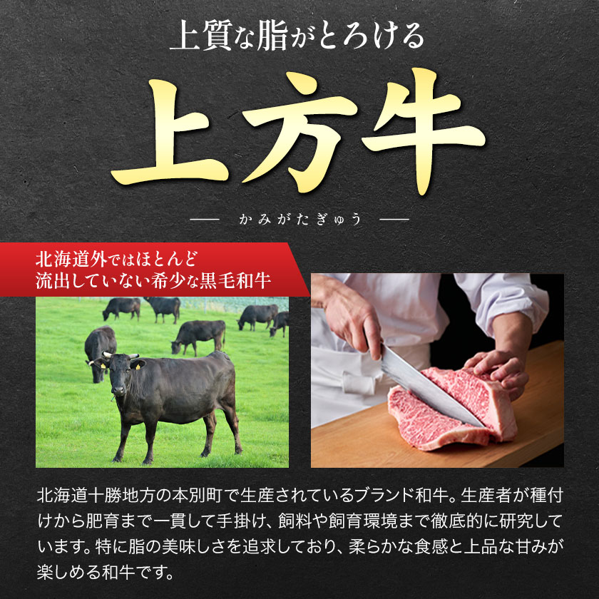 【ふるさと納税】十勝産 黒毛和牛 上方牛100％ ハンバーグ 3個 300g 100g×3枚 上方牧場《30日以内に出荷予定(土日祝除く)》北海道 本別町 肉 おかず 送料無料