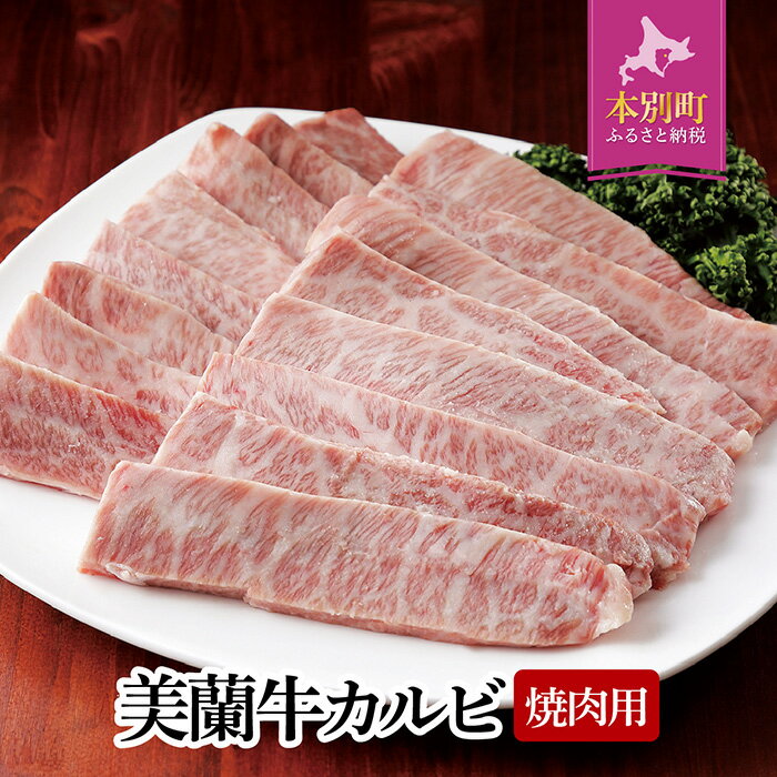 【ふるさと納税】幻の十勝牛 美蘭牛「カルビ焼肉用」500g 岡本精肉店 送料無料 北海道 本別町《60日以内に出荷予定(土日祝除く)》