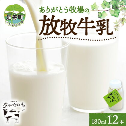 放牧牛乳 180ml×12本 北海道十勝足寄町　【牛乳・乳飲料・飲料】　お届け：2024年4月下旬～2024年11月下旬