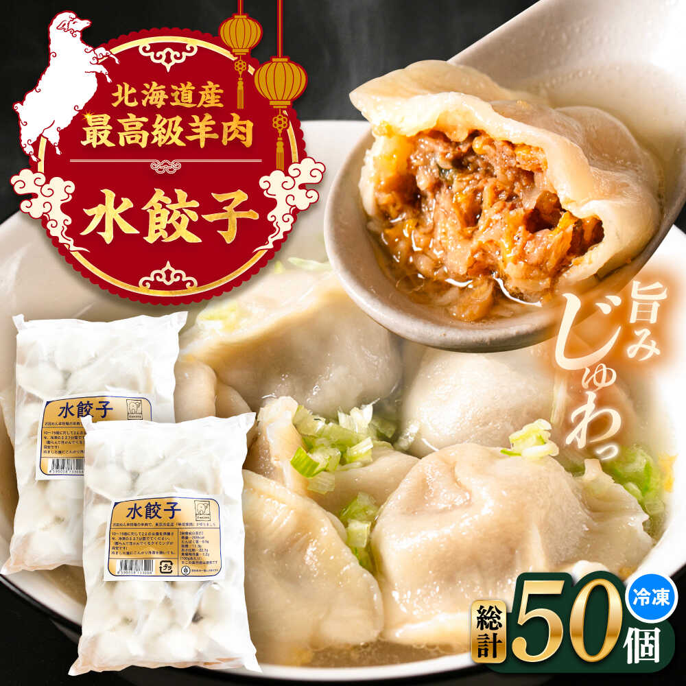 【ふるさと納税】羊の水餃子(25個入り×2パック)《足寄町》【石田めん羊牧場】 中華 餃子 ぎょうざ ギョウザ ぎょーざ ギョーザ 水ぎょうざ 点心 惣菜 おか...